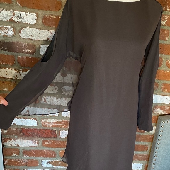 Jay Godfrey Open Slit Long Sleeve Chiffon Dress size 4 - Picture 9 of 15